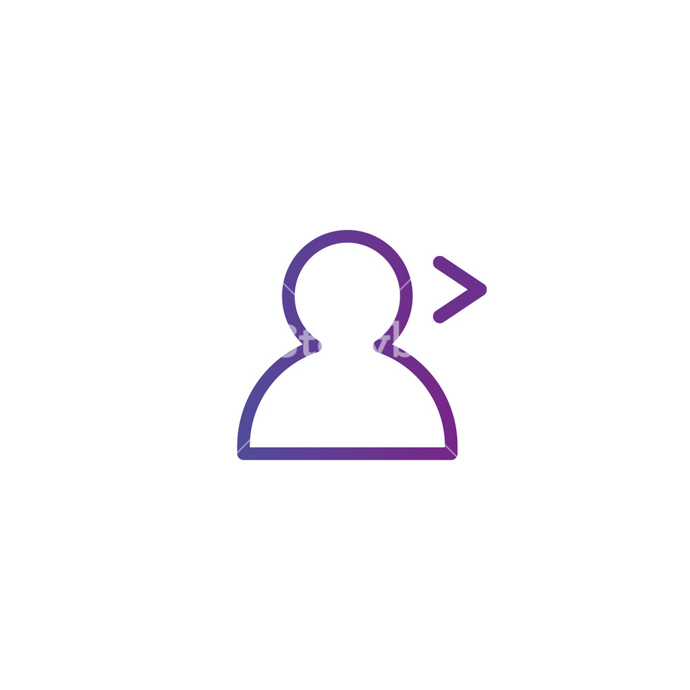 1000x1000 Purple Linear Outline Person Icon With Arrow, User Icon Vector
