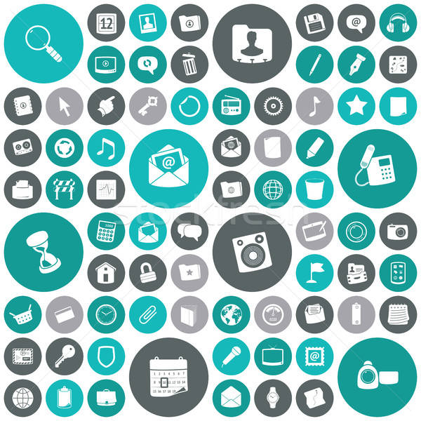 600x600 Flat Design Icons For User Interface Vector Illustration