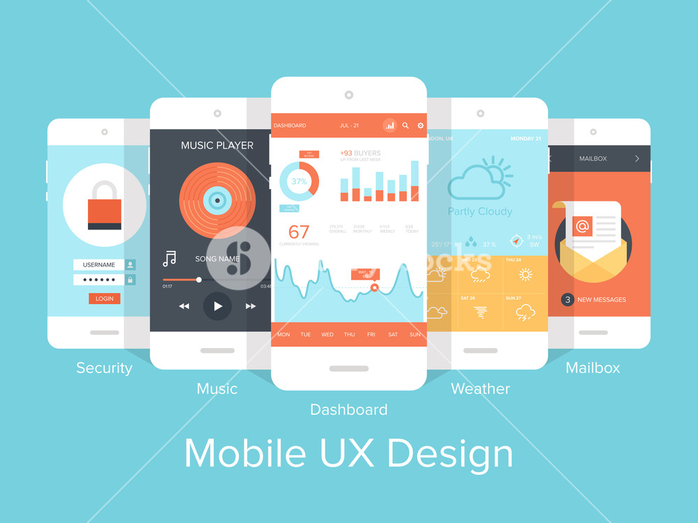 1000x750 Flat Vector Collection Of Modern Mobile Phones With Different User