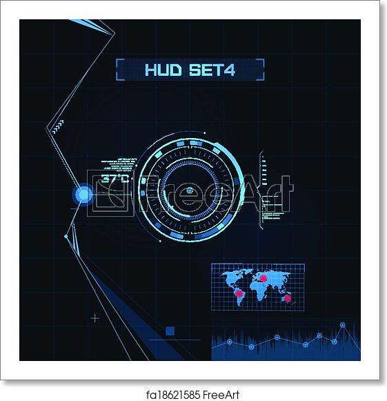 561x581 Free Art Print Of Hud And Gui Set Futuristic User Interface Hud