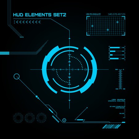 450x450 Hud And Gui Set Futuristic User Interface Vector Illustration