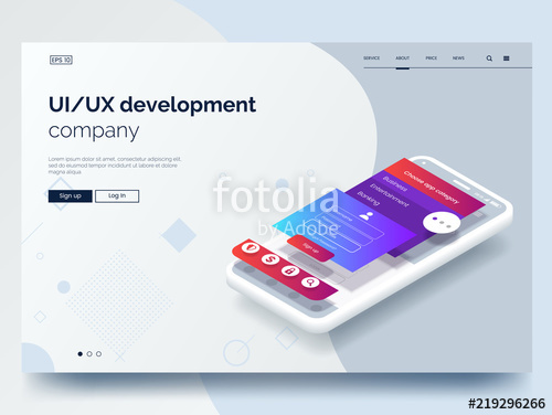 500x376 Isometric Conceptual Mobile Phone With Disassembled User Interface