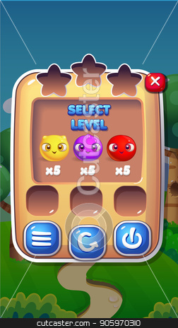 252x464 Level Select Mobile Game User Interface Gui Assets Vector