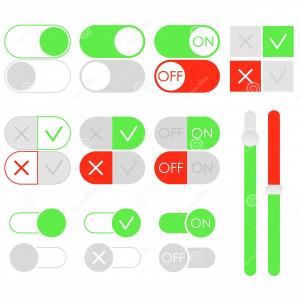 300x300 Flat Toggle Switch Set Light Theme Off Green Sliders Template App