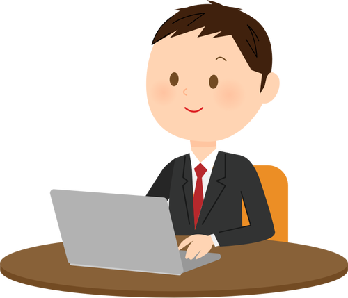 500x429 Male Computer User Vector Image