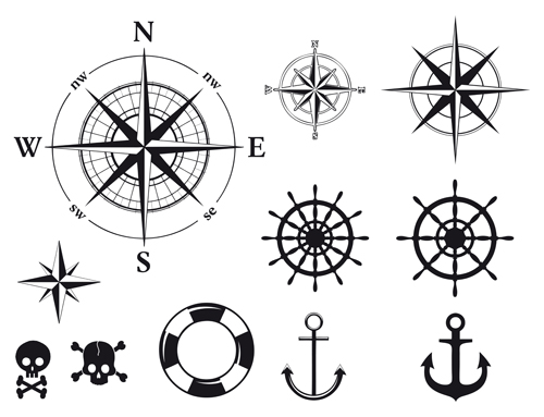 500x383 Different Marine Elements Vector Set Free Download