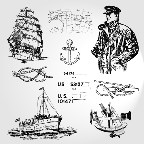 500x500 Different Marine Elements Vector Set Over Millions Vectors