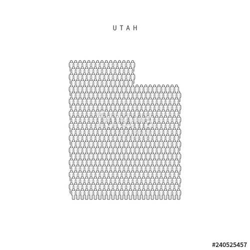 500x500 Vector People Map Of Utah, Us State Stylized Silhouette, People