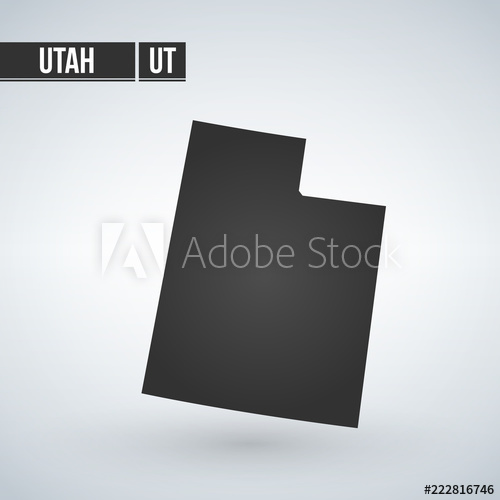 500x500 Map Of The U S State Of Utah Vector Illustration