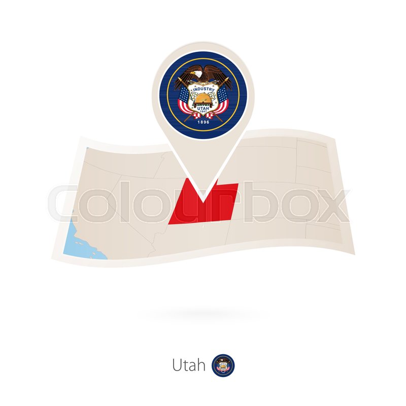 800x800 Folded Paper Map Of Utah U S State Stock Vector Colourbox