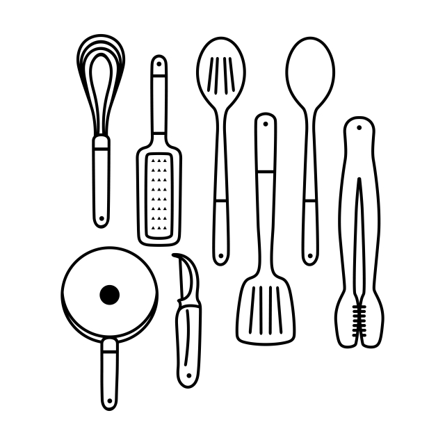 640x640 Outline Cooking Utensils, Cooking, Utensils, Outline Png