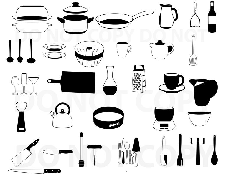 794x635 Kitchen Bundle Kitchen Utensils Vector For Etsy