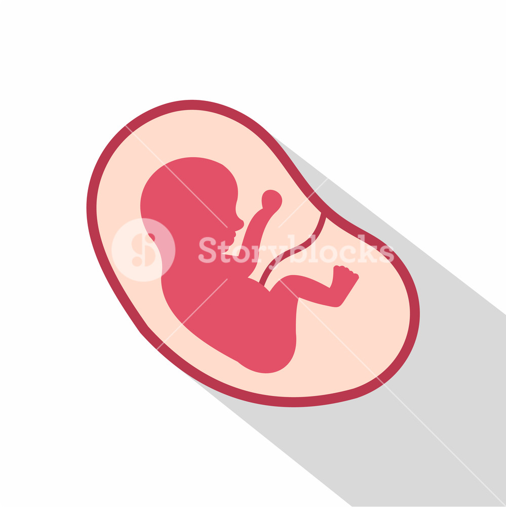 999x1000 Baby Fetus In The Uterus Icon Flat Illustration Of Baby Fetus