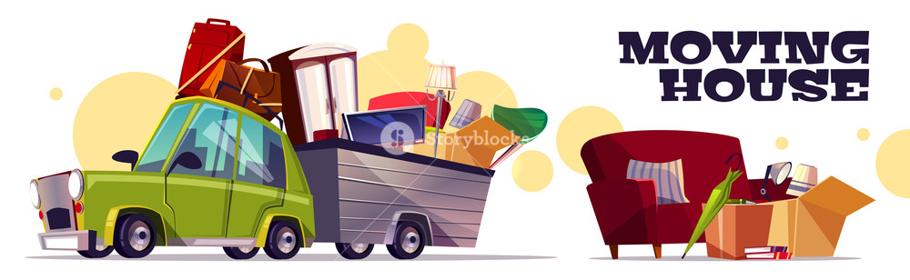 Moving House Vector Concept With Car Carrying Filled Cardboard 1000x308 Moving House Vector Concept With Car Carrying Filled Cardboard