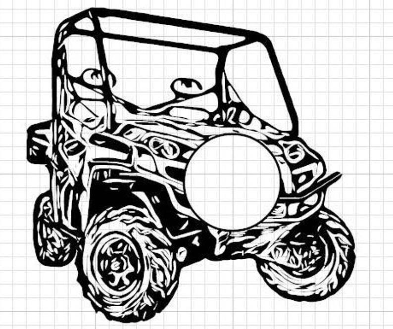 794x665 Utv With Cut Out For Circle Monogram Etsy