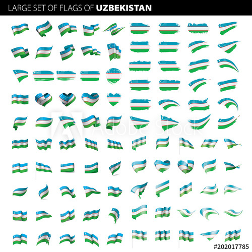 500x500 Uzbekistan Flag, Vector Illustration
