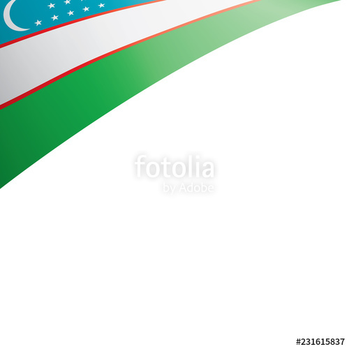 500x500 Uzbekistan Flag, Vector Illustration On A White Background Stock