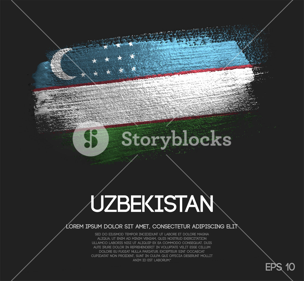1000x926 Uzbekistan Flag Made Of Glitter Sparkle Brush Paint Vector Royalty