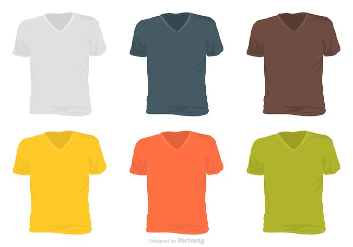 700x490 Male V Neck Shirt Template Vector