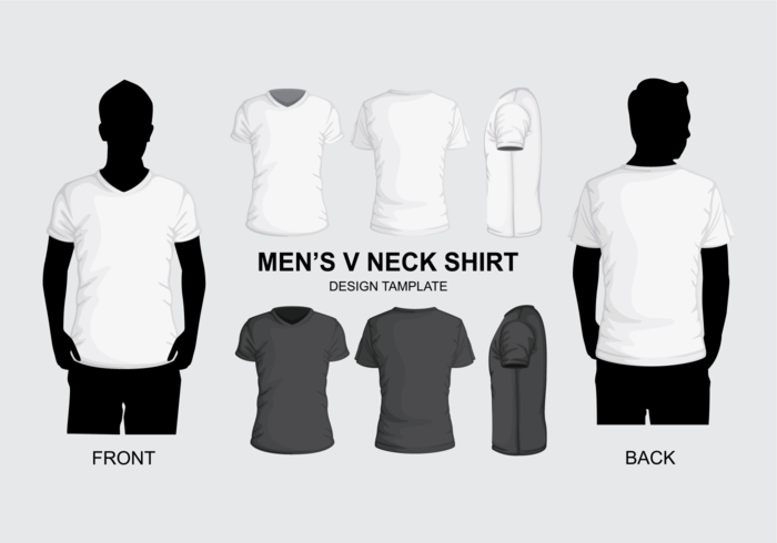 700x490 Men's V Neck Shirt Template