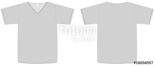 500x215 Unisex V Neck T Shirt Template Vector Illustration Stock Image