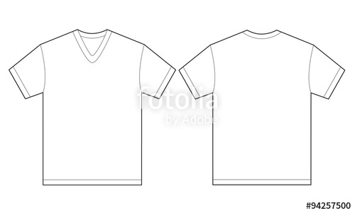 500x301 White V Neck Shirt Design Template For Men Stock Image