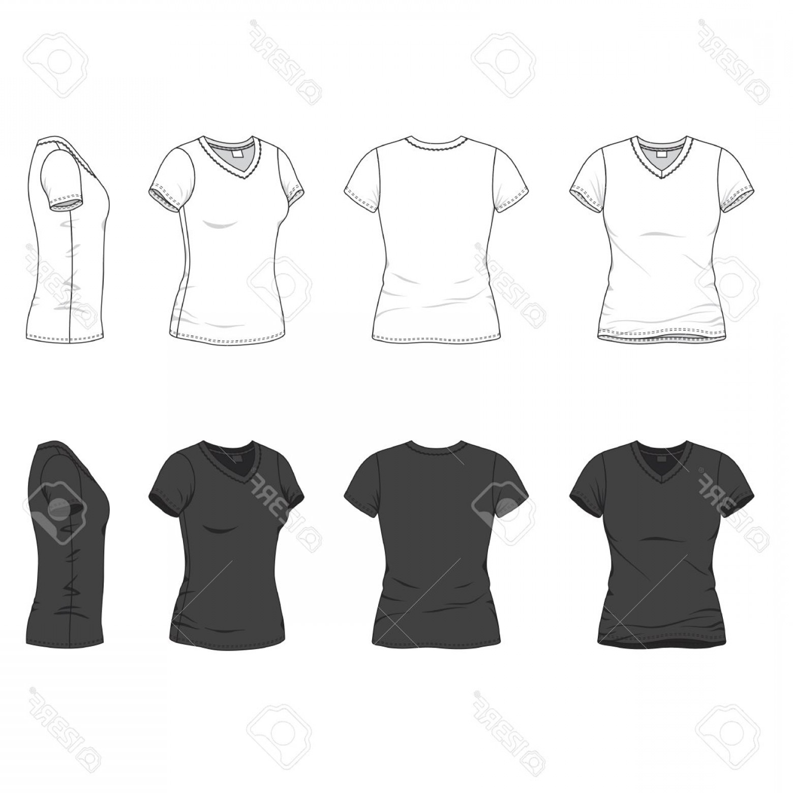 Photostock Vector Front Back And Side Views Of Blank Women S V 1560x1560 Photostock Vector Front Back And Side Views Of Blank Women S V