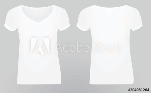 Woman V Neck T Shirt Vector Illustration 500x307 Woman V Neck T Shirt Vector Illustration