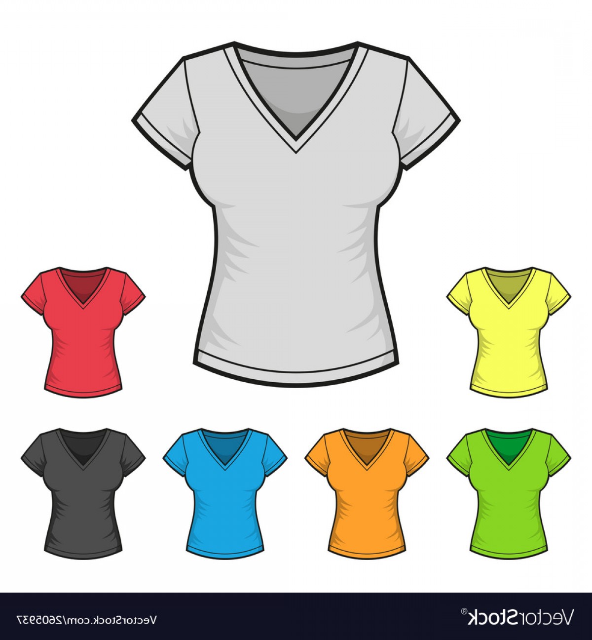 Womens V Neck T Shirt Design Template Color Set Vector Soidergi 1200x1296 Womens V Neck T Shirt Design Template Color Set Vector Soidergi