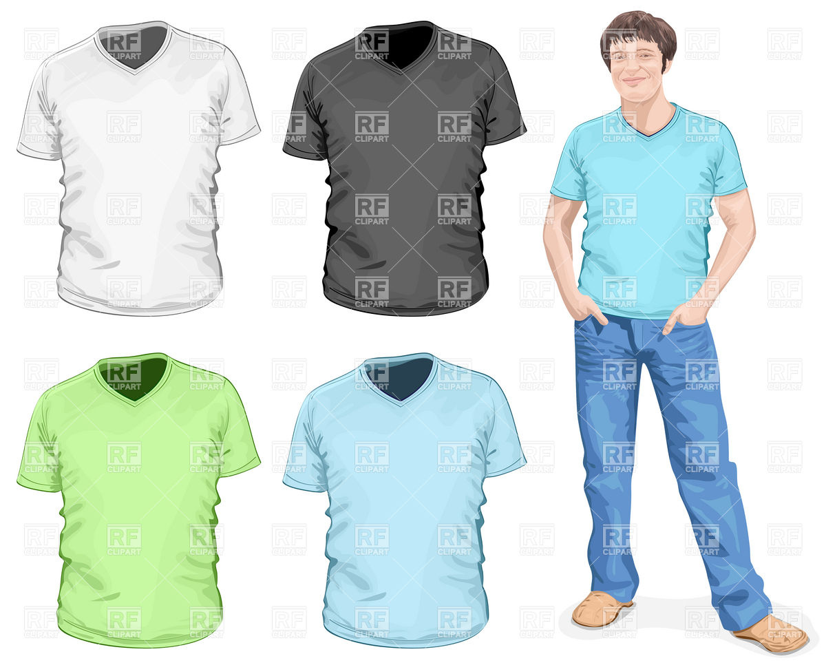 Young Man In V Neck T Shirt And Jeans Vector Image Of Beauty 1200x966 Young Man In V Neck T Shirt And Jeans Vector Image Of Beauty