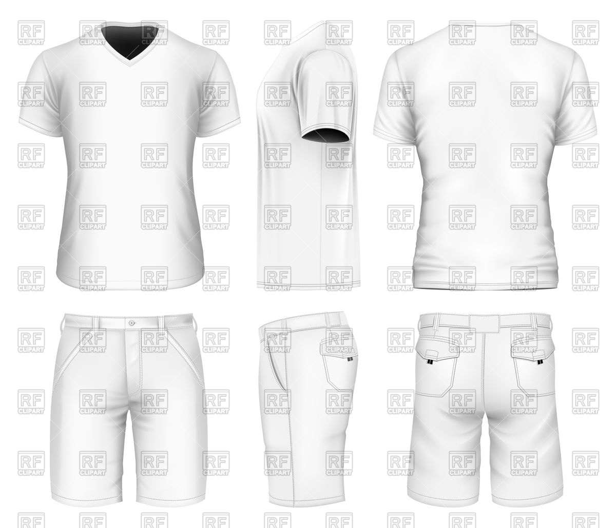 Men's Bermuda Shorts And V Neck T Shirt Vector Image Of Objects 1200x1030 Men's Bermuda Shorts And V Neck T Shirt Vector Image Of Objects