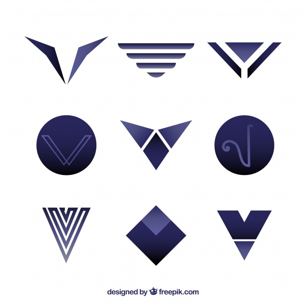 626x626 Modern Letter V Logo Collection Vector Free Download