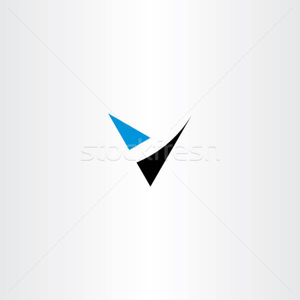 600x600 V Letter Blue Black Logo Icon Element Vector Illustration Blasko