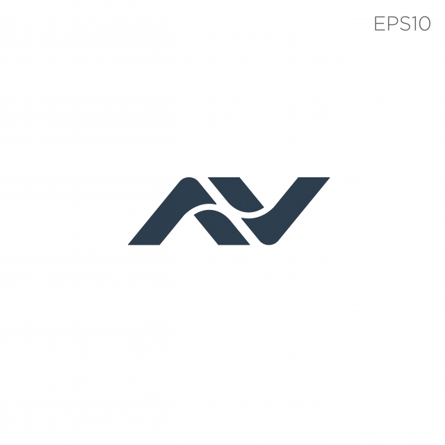 640x640 Monogram Initial Av Va Logo Template Black Color Vector