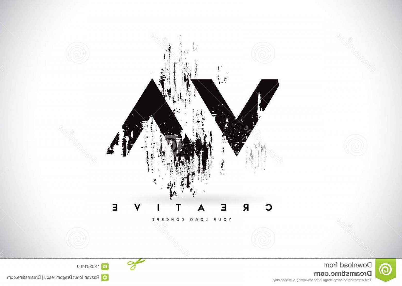 1560x1111 Va V Grunge Brush Letter Logo Design Black Colors Creative Brush