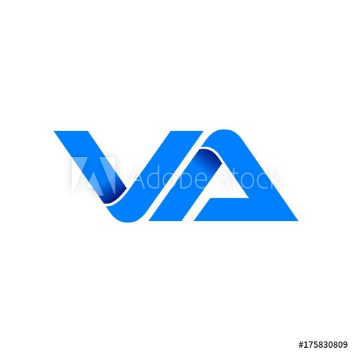 500x500 Va Logo Initial Logo Vector Modern Blue Fold Style