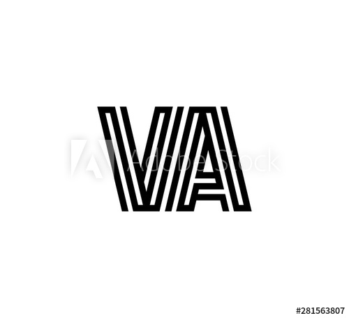 500x455 Initial Two Letter Black Line Shape Logo Vector Va