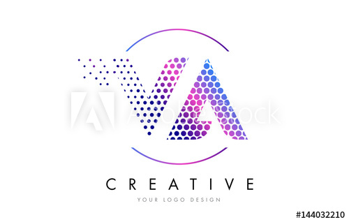 500x318 Va V A Pink Magenta Dotted Bubble Letter Logo Design Vector