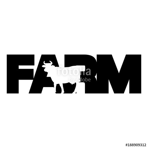 Logotipo Vaca En Espacio Negativo En Farm Negro En Fondo Blanco 500x500 Logotipo Vaca En Espacio Negativo En Farm Negro En Fondo Blanco