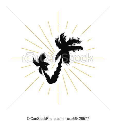 450x470 Retro Palm Silhouette Logo Tropics Sign And Vintage Vectors