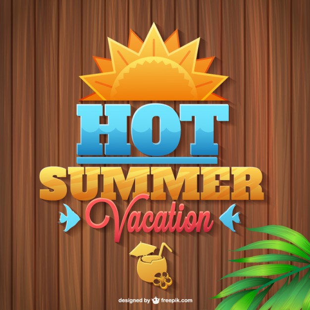 626x626 Summer Vacation Logo Wooden Texture Vector Free Download