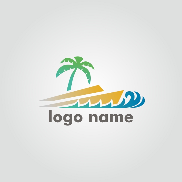 640x640 Vacation Logo Vector With Beach Holiday Theme Icon Of Wave Ship
