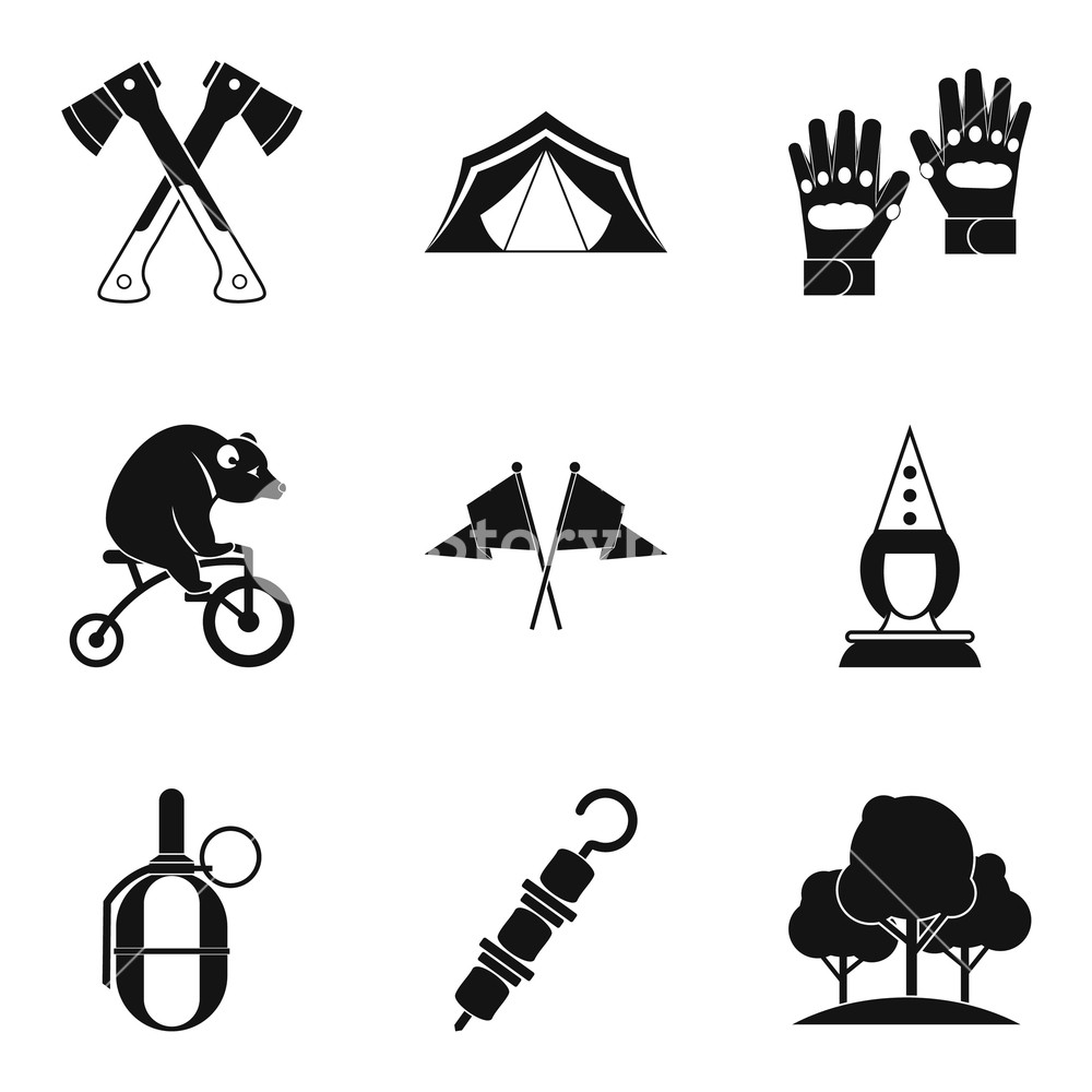 1000x1000 Family Vacation Icons Set Simple Set Of Family Vacation Vector