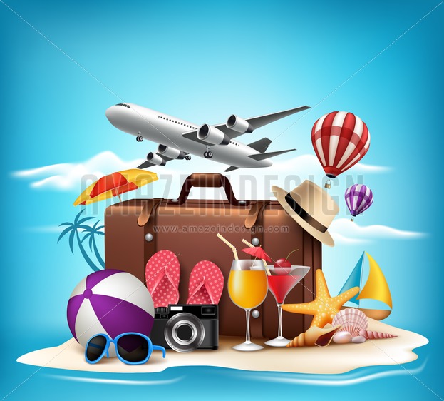 623x562 Summer Vacation Design Vector For Travel
