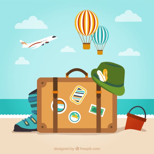 625x626 Baggage For Vacation Vector Free Download
