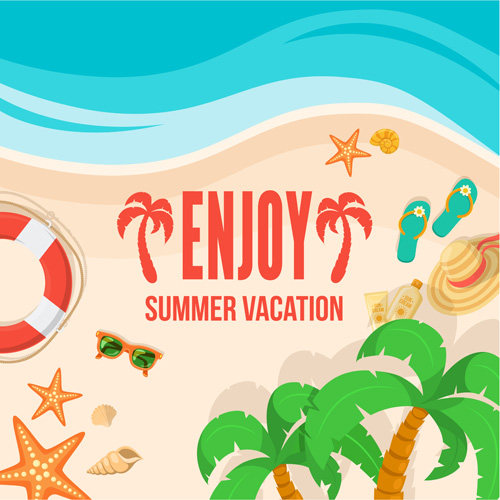 500x500 Summer Travel Vacation Vector Background Free Download