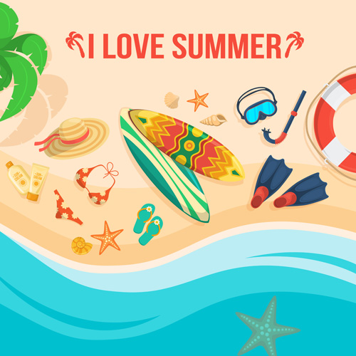 500x500 Summer Travel Vacation Vector Background Free Download