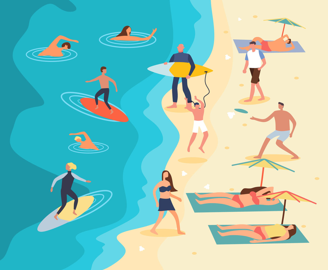1136x936 Beach Vacation Vector Vector Art Graphics
