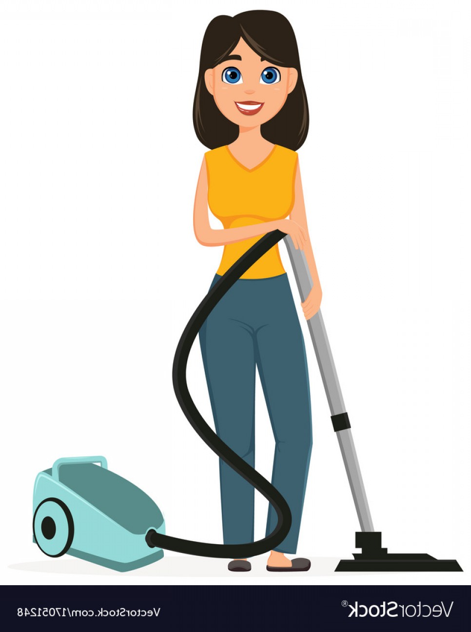 966x1296 Housewife Vacuuming Home With A Vacuum Cleaner Vector Newwaysys