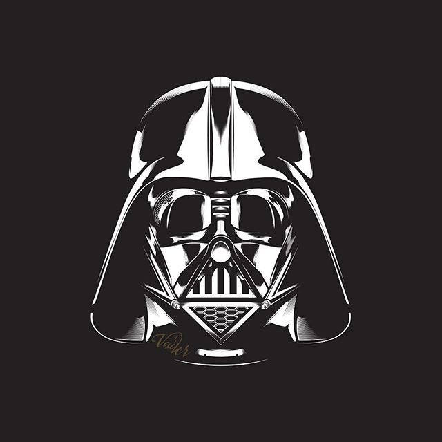 640x640 Darth Vader Vector Black And White T Shirt Concepts